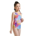 thumbnail image 1 of RUTAYY Baby Kids Girls Summer Gradient Print Training Swimwear Swimsuit Fashion Monokini One-Piece 2-11Y Beach Vacation Hawaii Beachwear, 6-7 Years, 1 of 5