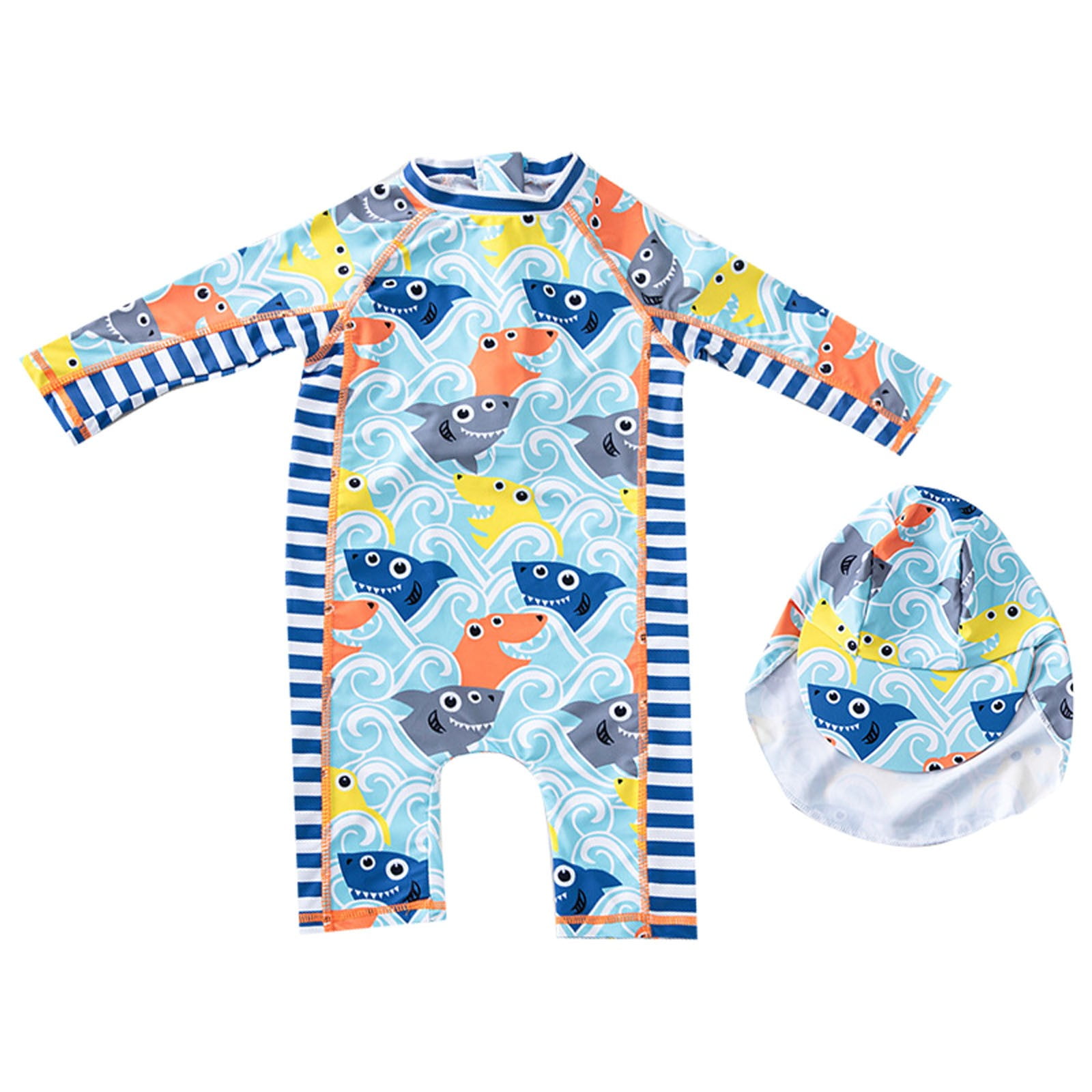 RUTAYY Baby Toddler Boys Swimsuit Set Long Sleeve Swimwear Cute Cartoon ...