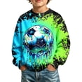 thumbnail image 1 of RUTAYY Boys Crewneck Sweatshirt Ball Sport Splash Graphic Long Sleeve Daily Casual Outing Warm Pullover, Green, 1 of 4