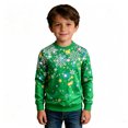 thumbnail image 1 of RUTAYY Boys Crewneck Sweatshirt Christmas Snowflake Graphic Long Sleeve Loose Fit Holiday Tops Festive Casual Sportswear, Green, 1 of 5