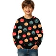 thumbnail image 1 of RUTAYY Boys Crewneck Sweatshirt Halloween Pumpkin Graphic Kids Pullover Fall Winter Kids Casual Party Wear, Black, 1 of 4