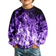 thumbnail image 1 of RUTAYY Boys Crewneck Sweatshirt Purple Flame Graphic Long Sleeve Warm Casual Pullover Sport Playwear, Purple, 1 of 4