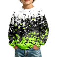 thumbnail image 1 of RUTAYY Boys Crewneck Sweatshirt Splash Camo Graphic Long Sleeve Warm Daily Casual Outing Pullover, Light Green, 1 of 4