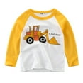 thumbnail image 1 of RUTAYY Boys Long Sleeve T-Shirt Crew Neck Raglan Sleeve Excavator Print Casual Outdoor Top Yellow, 1 of 3