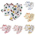 thumbnail image 1 of RUTAYY Boys Pajama Set Long Sleeve T-Shirt Long Pants Astronaut Space Print Kids Loungewear Coffee, 1 of 3