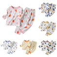 thumbnail image 1 of RUTAYY Boys Pajama Set Long Sleeve T-Shirt Long Pants Astronaut Space Print Kids Loungewear Pink, 1 of 3