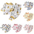 thumbnail image 1 of RUTAYY Boys Pajama Set Long Sleeve T-Shirt Long Pants Astronaut Space Print Kids Loungewear, 1 of 3