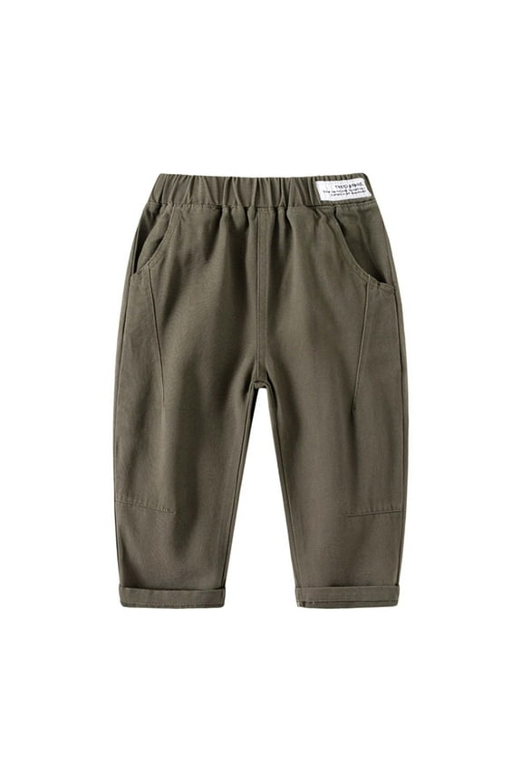 Boys Pants Summer Leisure Sports Outdoor School Playground Yoga Sports Running , Green, 5-6 Years