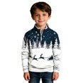 thumbnail image 1 of RUTAYY Boys Quarter Zip Sweatshirt Christmas Reindeer Tree Graphic Loose Fit Long Sleeve Casual Top, Navy, 1 of 6