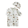 thumbnail image 1 of RUTAYY Boys Rash Guard Swimsuits Short Sleeve One-Piece Hot Spring Sun Protection Leisure Beachwear, Beige, 3-4 Years, 1 of 3