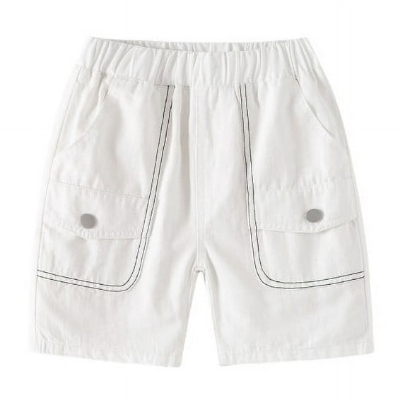 RUTAYY Boys Sweat Pants Sport Solid Summer Autumn Shorts Fashion Shorts Running , White, 3-4 Years