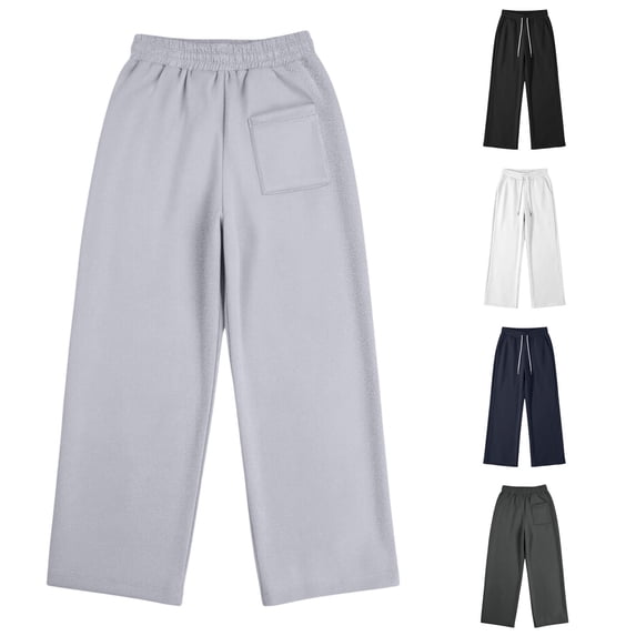 RUTAYY Boys Sweatpants Drawstring Elastic Waist Pockets Wide Leg Kid Trousers Simple Everyday Casual Wear