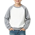 thumbnail image 1 of RUTAYY Boys Sweatshirt Long Sleeve Color Block Raglan Basic Daily Pullover Tops Grey, 1 of 7