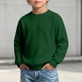 thumbnail image 1 of RUTAYY Boys Sweatshirt Waffle Knit Crew Neck Long Sleeve Cozy Solid Color Casual Pullover, Green, 1 of 6