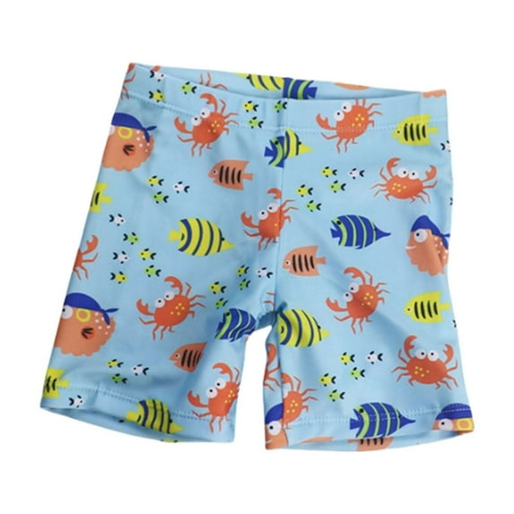 RUTAYY Boys Swim Shorts Cartoon Dinosaur Print Summer Pool Swimming Shorts Water Sport Swimsuit Light Blue
