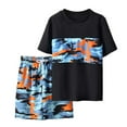 thumbnail image 1 of RUTAYY Boys Swimwear Set Camo Swim Shirt And Shorts For Beach Surfing Swimming Hot Spring Summer Outfit 7-12 Years Pool Hawaii Beachwear, 11-12 Years, 1 of 9