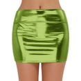 thumbnail image 1 of RUTAYY Carnival Dazzling Metal Wrap Skirt Fashion Elegant Women Skirt Leather Skirt Solid Color Smocked Boho Pleated Skirts, 1 of 4