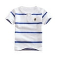 thumbnail image 1 of RUTAYY Child Boys' Tshirt Striped short sleeve Comfortable Outdoor Activities wear Classic Versatile Tops , White, 9-10 Years, 1 of 3