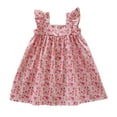 thumbnail image 1 of RUTAYY Child Girls Fly Sleeves Prints Dress Dance Party Clothes Dreamy Dress , Pink, 7-8 Years, 1 of 4