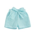 thumbnail image 1 of RUTAYY Child Girls' Shorts Gingham Plaid/Seersucker Summer Casual Bow Elastic Waist Shorts Pants Classic Versatile Pants, Green, 9-12 Months, 1 of 2