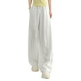 thumbnail image 1 of RUTAYY Child Girls' Trousers Drawstring Wide Leg Straight Pants Fashion The Floor Classic Style, White, 15-16 Years, 1 of 6