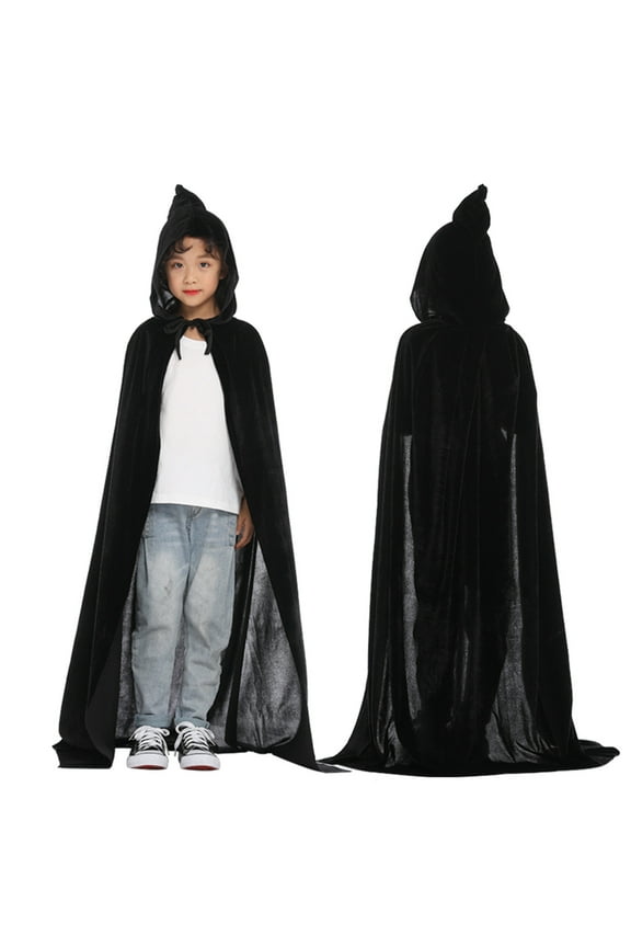 Children Boys Girls Cape Sleeveless Solid Color Party Robe Halloween Cape Relaxed Stylish Coat
