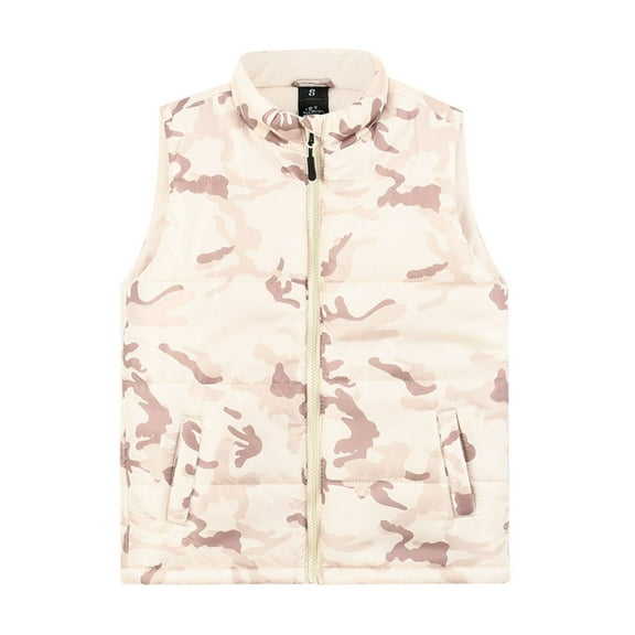 RUTAYY Children Boys Girls Puffer Vest Outside Winter Warm Thick Sleeveless Vests Camo Uflage Casual Classic Coat