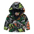 thumbnail image 1 of RUTAYY Children Boys Jacket Cartoon Print Hooded Zipper Long Sleeve Windproof Outerwear Trendy Travel Coat, 1 of 4