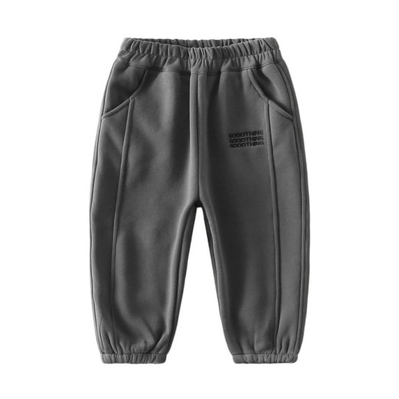 RUTAYY Children Boys Long Pants Lined Jogger Warm Winter Casual Sweatpants Soft Comfortable Athletic Slacks Solid Color Versatile Trousers