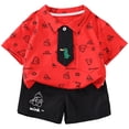 thumbnail image 1 of RUTAYY Children Boys Outfit Sets 2-Pack Set Casual Short Sleeve Shirt and Pants Clothes 2-8 Years Breathable Comfortable Playwear Classic Versatile Clothing, 1 of 3