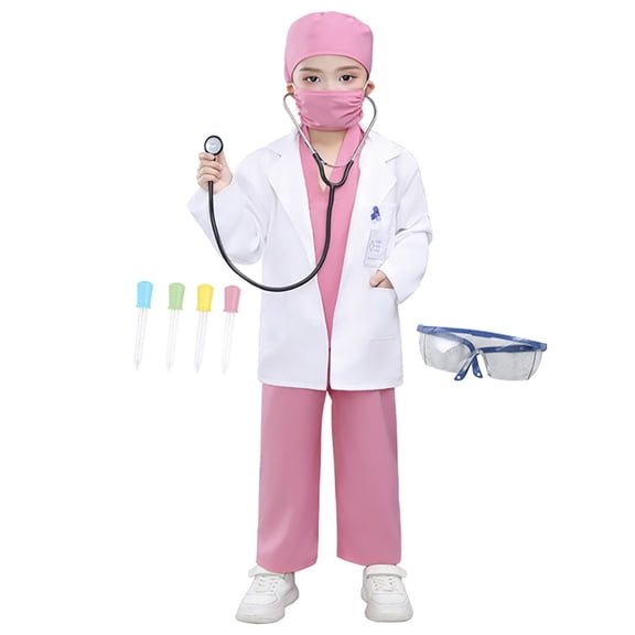 RUTAYY Children Boys Outfit Sets Long Sleeve White Lab Coat with Pocket Doctors Play Dress Fashion Playful Sets