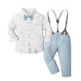 thumbnail image 1 of RUTAYY Children Boys Outfits Long Sleeve Formal Shirt with Suspenders and Pants Wedding Party Celebration Fashion Playful Clothing Sets, 1 of 9