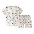 thumbnail image 1 of RUTAYY Children Boys Outfits Short Sleeve Rond Neck Cartoon Prints Tops Shorts Casual Comfortable Daily Wear Classic Stylish Clothing Sets, 1 of 6
