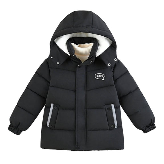 RUTAYY Children Boys Puffer Jacket Winter Long Sleeve Thickened Warm Down Jacket Outerwear Cold Weather Classic Stylish Coat