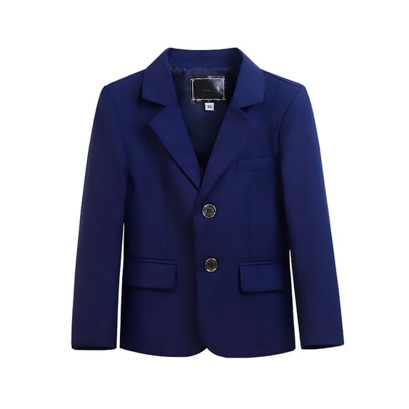 RUTAYY Children Boys Suit Jacket Turndown Collar Long Sleeve Button Closed with Pockets Comfortable Trendy Vibrant Coat