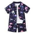thumbnail image 1 of RUTAYY Children Boys Summer Outfits Sets Casual Beach Short Sleeve Shirt Shorts Two Piece Set Comfortable Playwear Daily Wear Cute Clothing, 9-10 Years, 1 of 7