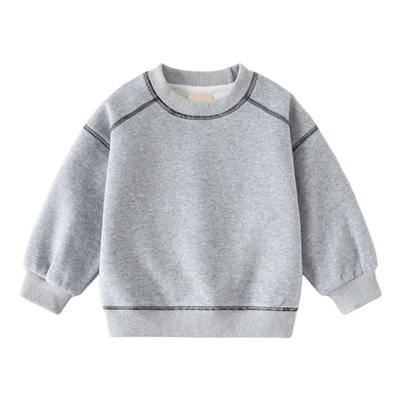 RUTAYY Children Boys Sweatshirt Crewneck Contrast Stitching Casual Long Sleeve Shirt Comfortable Daily Wear Versatile Vacation Pullover Tops