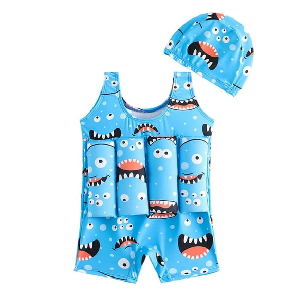 RUTAYY Children Boys Swimsuit Sets Buoyancy Learning Swimming Training Suit Sleeveless Bodysuits Comfortable Breathable Surfing Swimwear