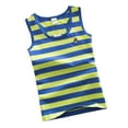 thumbnail image 1 of RUTAYY Children Boys' Tee Shirt Summer Rainbow Striped Sleeveless Shirt Comfortable Stretchy Casual Wear Classic Versatile Tops , Green, 4-5 Years, 1 of 3