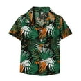 thumbnail image 1 of RUTAYY Children Boys' Tshirt Leisure suit Hawaii flower printed lapel shirt Cute Tops , Dark Green, 3-4 Years, 1 of 4