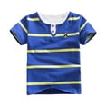thumbnail image 1 of RUTAYY Children Boys' Tshirt Striped short sleeve Comfortable Outdoor Activities wear Bohemian style , Blue, 5-6 Years, 1 of 3