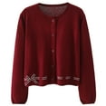 thumbnail image 1 of RUTAYY Children Girls Cardigan Cute Bow Knit Tops Long Sleeve Casual Outwear Soft Comfortable Fall Winter Leisure Vacation Sweater, 1 of 3