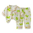 thumbnail image 1 of RUTAYY Children Girls Clothing Pajama Sets Cute Print Turndown Collar Long Sleeve with Button Tops Elastic Waist Pants Sleepwear Outfit Comfortable Fashion Loungewear, 1 of 3