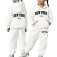 thumbnail image 1 of RUTAYY Children Girls Clothing Sets Long Sleeve Cute Print Warm Hoodie Pullover Tops Pants Sweat Suit Leisure Elegant Outfit Sets, 1 of 7