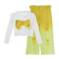 thumbnail image 1 of RUTAYY Children Girls Clothing Sets Long Sleeve with Bow and Ripped Denim Jeans 2-Pack with Pocket Casual Classic Outfit Sets, 1 of 4