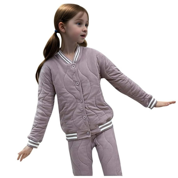 RUTAYY Children Girls Down Jacket Solid Color Long Sleeve Lightweight Button Winter Snowsuiter Chic Holiday Coat