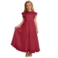 thumbnail image 1 of RUTAYY Children Girls Dress Elegant Solid Color Sleeveless Lace Satin Party Lightweight Performances Relaxed Holiday Dresses, 1 of 6