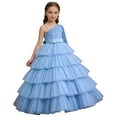 thumbnail image 1 of RUTAYY Children Girls Dress Sequins Solid Color Birthday Party Piano Recital Evening Gown One Shoulder Tutu Travel Elegant Dresses, 1 of 5