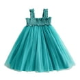 thumbnail image 1 of RUTAYY Children Girls Dress Sleeveless Solid Color Mesh Lace Party Dance Party Clothes Breathable Indoor Outdoor Activities Fashion Beach Dresses, 1 of 7