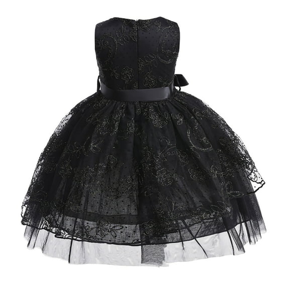 RUTAYY Children Girls Dress Solid Color Off The Shoulder Party Gown Dress Rose Embroidery Vacation Playful Dresses